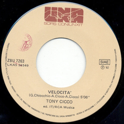 Tony Cicco – Settimo Cielo / Velocità (7", Italy - 1982)
