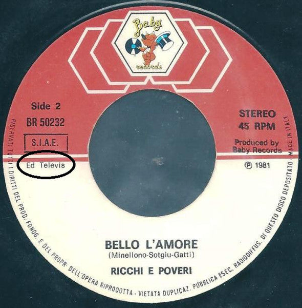 Ricchi E Poveri – Sarà Perché Ti Amo (7", Italy - 1981)