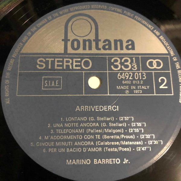 Don Marino Barreto Jr. – Marino Barreto Jr. 1 (Arrivederci) (LP, Compilation, Italy - 1973)