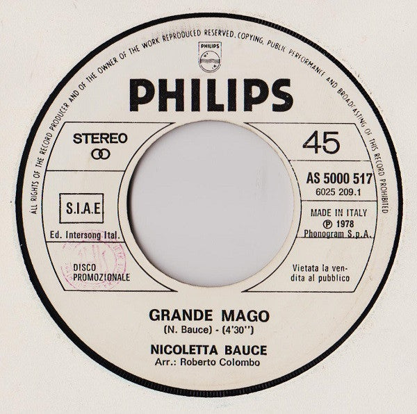 Nicoletta Bauce / Grimm – Grande Mago / Liana (7", 45 RPM - Italy)