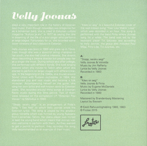 Velly Joonas – Stopp, Seisku Aeg! (7", 45 RPM - Estonia)