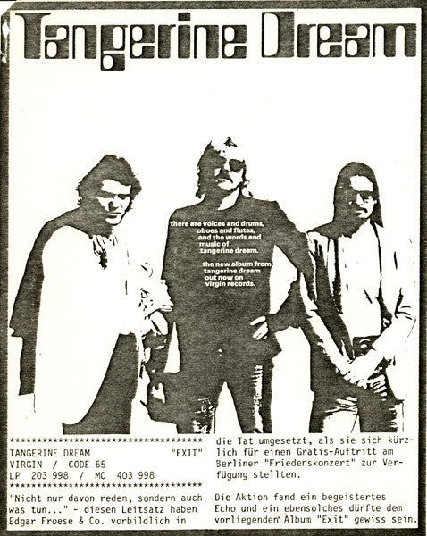 Tangerine Dream – Exit (LP, Album, Germany - 1981)