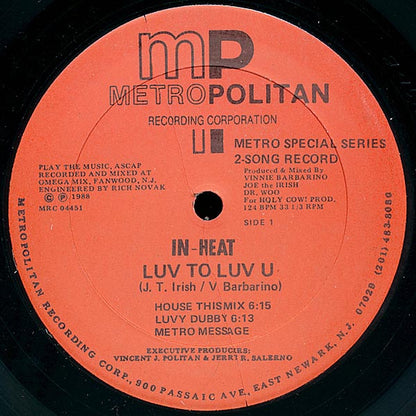 Brooklyn Boyz Choir, In-Heat – Say Rayo! Brooklyn / Luv To Luv U (12", US - 1988)