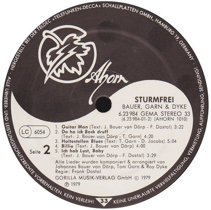 Bauer, Garn & Dyke – Sturmfrei (LP, Album, Germany - 1979)