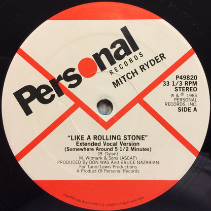 Mitch Ryder – Like A Rolling Stone (12", US - 1985)