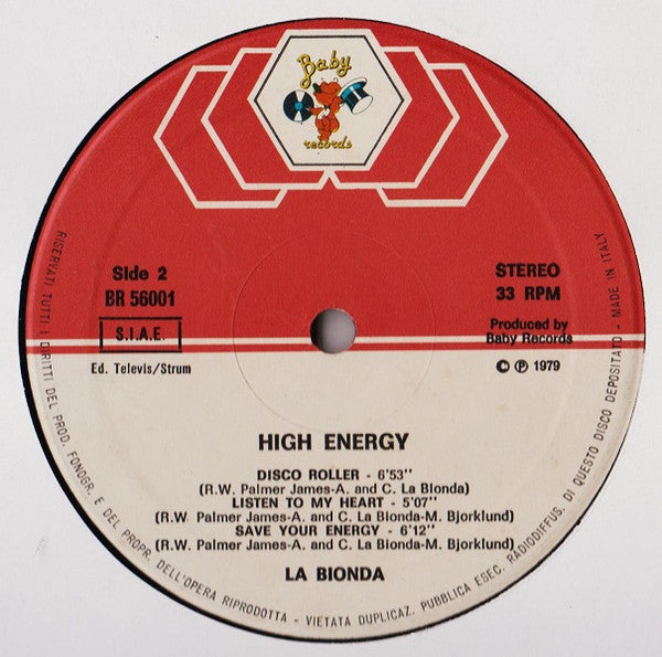 La Bionda – High Energy (LP, Album, Italy - 1979)