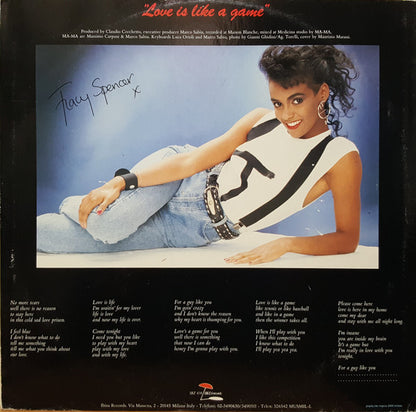 Tracy Spencer – Love Is Like A Game (12", Italy - 1986)