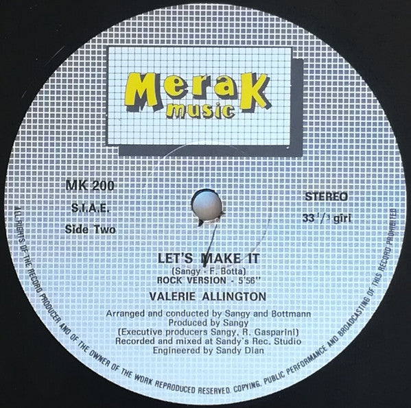 Valery Allington – Let's Make It (12", Italy - 1984)
