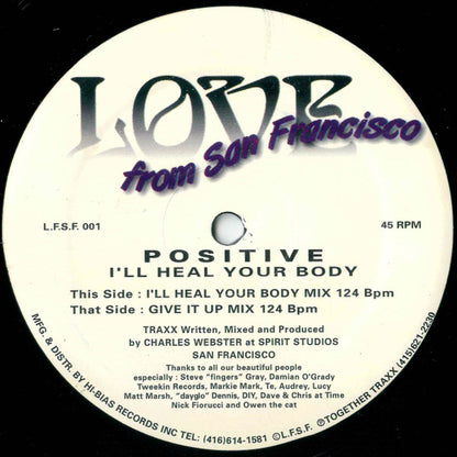 Positive – I'll Heal Your Body (12", US - 1994)