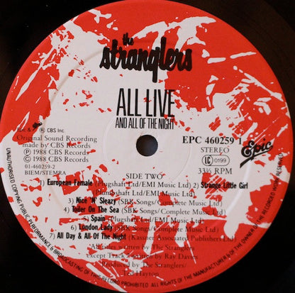 The Stranglers – All Live And All Of The Night (LP, Album, Europe - 1988)