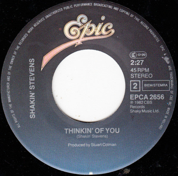 Shakin' Stevens – Give Me Your Heart Tonight (7", Europe - 1982)