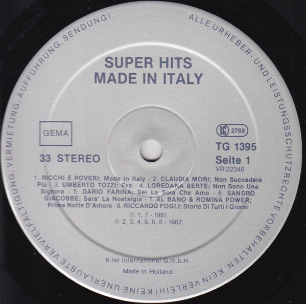 Various – Die Neuen Super-Hits - Made In Italy (LP, Compilation, Germany - 1982)