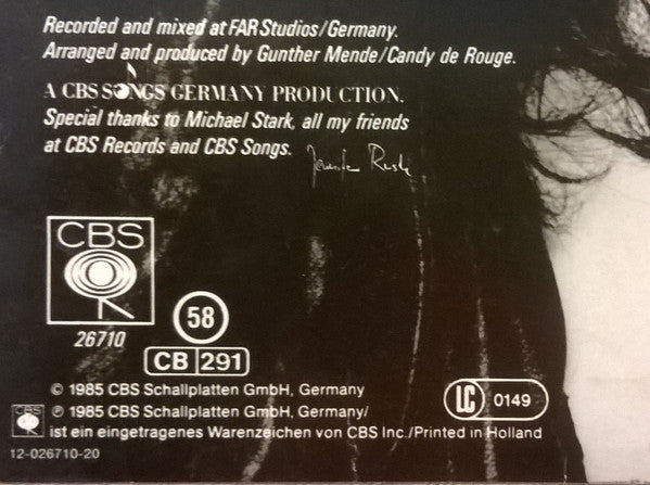 Jennifer Rush – Movin' (LP, Album, Germany - 1985)