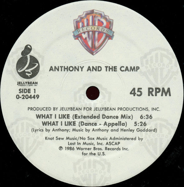 Anthony And The Camp – What I Like (12", US - 1986)