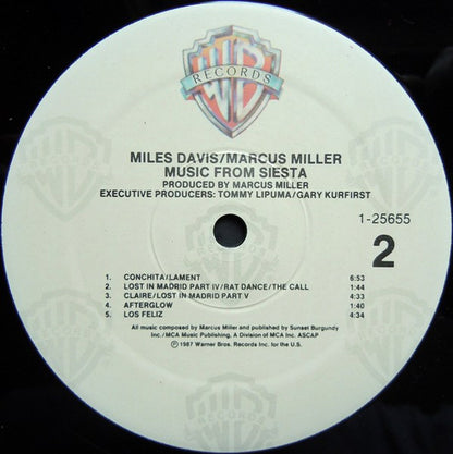 Miles Davis, Marcus Miller – Music From Siesta (LP, Album, US - 1987)