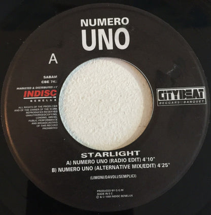 Starlight – Numero Uno (7", Benelux - 1989)