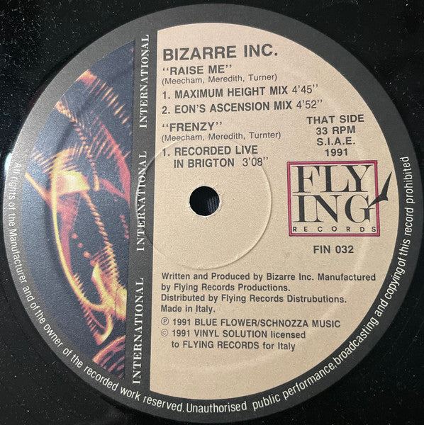 Bizarre Inc – Such A Feeling / Raise Me (12", Italy - 1991)