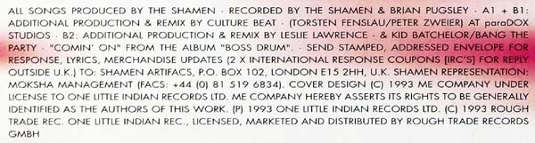 The Shamen – Comin' On (Remixed By Culture Beat) (12", Germany - 1993)