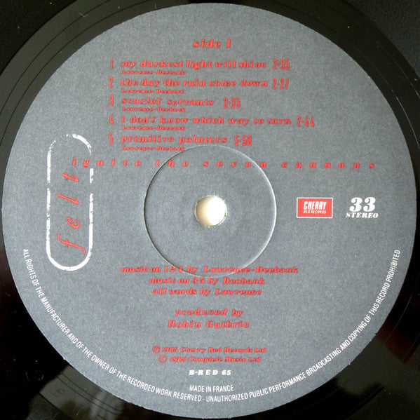 Felt – Ignite The Seven Cannons And Set Sail For The Sun (LP, Album, UK - 1985)