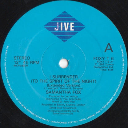 Samantha Fox – I Surrender (To The Spirit Of The Night) (12", UK - 1987)