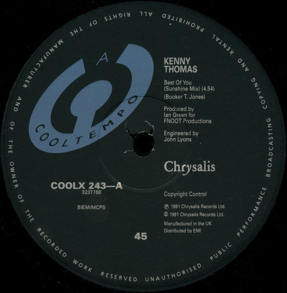 Kenny Thomas – Best Of You (12", UK - 1991)