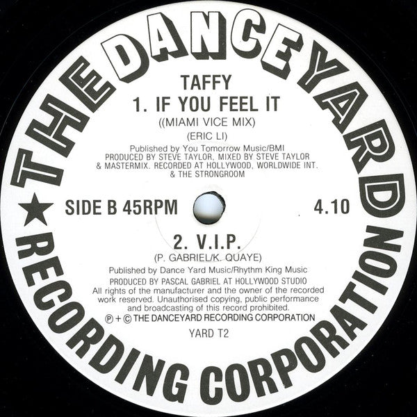 Taffy – If You Feel It (12", UK - 1988)