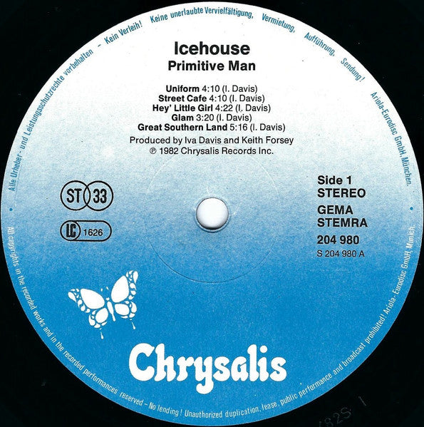Icehouse – Primitive Man (LP, Album, Europe - 1982)