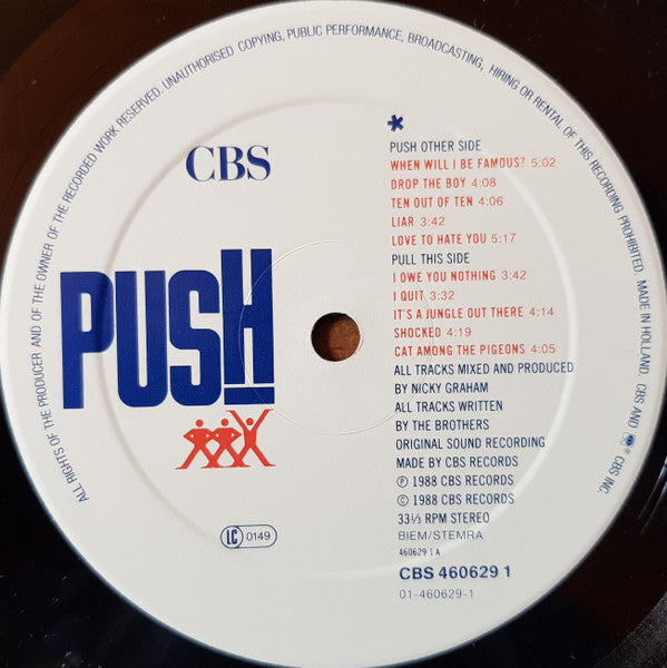 Bros – Push (LP, Album, Europe - 1988)