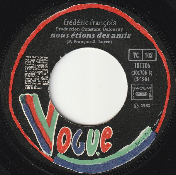 Frédéric François – Adios Amor (7", France - 1982)