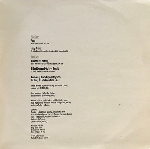 Sylvester – Stars (LP, Album, Italy - 1979)
