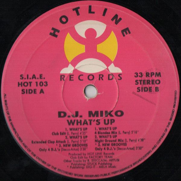 DJ Miko – What's Up (12", Italy - 1993)