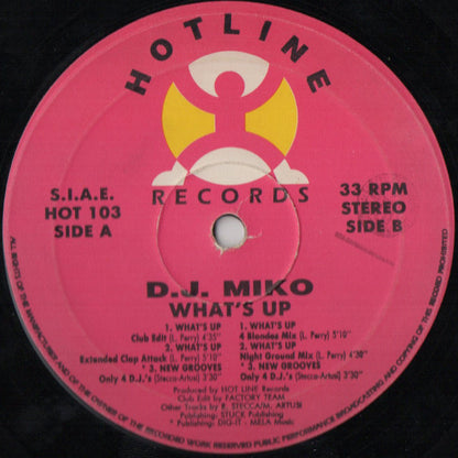 DJ Miko – What's Up (12", Italy - 1993)