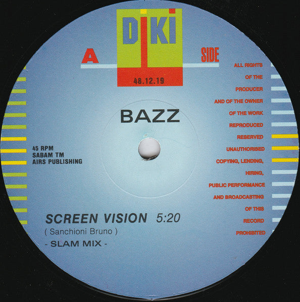 Bazz – Screen Vision (12", Belgium - 1990)