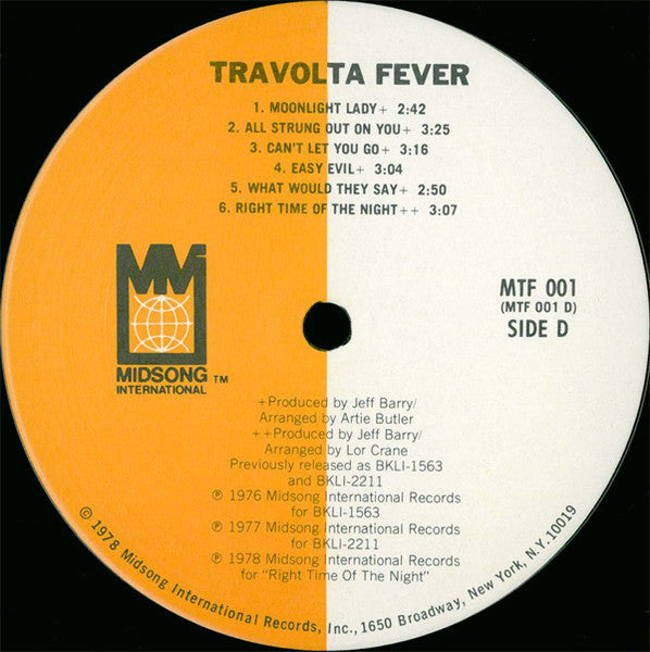 John Travolta – Travolta Fever (LP, Compilation, US - 1978)
