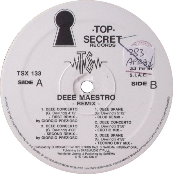 Deee Maestro – Deee Concerto (Remix) (12", Italy - 1992)