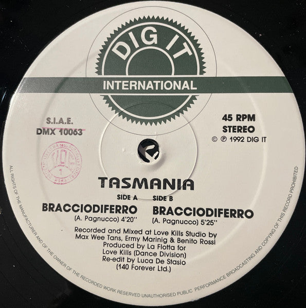 Tasmania – Braccio Di Ferro (12", Italy - 1992)