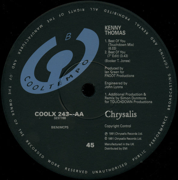 Kenny Thomas – Best Of You (12", UK - 1991)