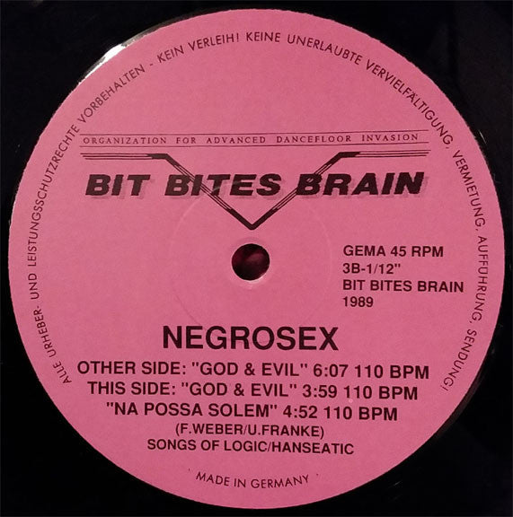 Negrosex – God & Evil (12", Germany - 1989)