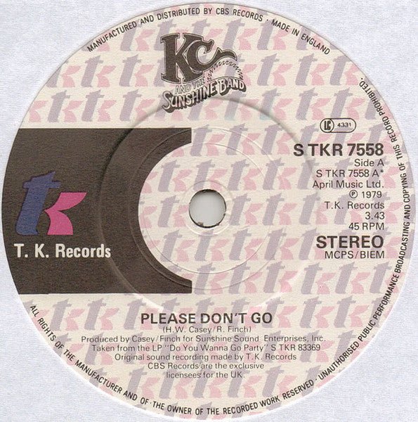 KC & The Sunshine Band – Please Don't Go (7", UK - 1979)