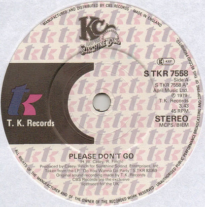 KC & The Sunshine Band – Please Don't Go (7", UK - 1979)