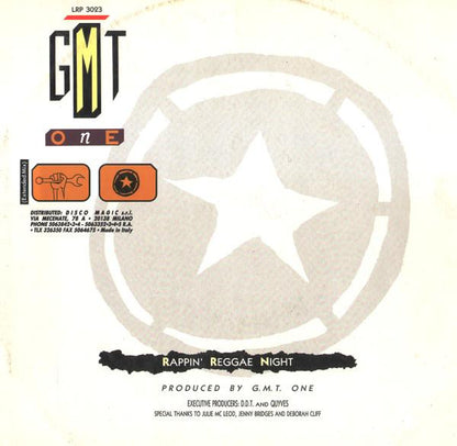 G.M.T. One – Rappin' Reggae Night (12", Italy - 1987)