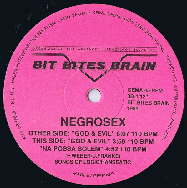 Negrosex – God & Evil (12", Germany - 1989)
