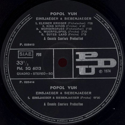 Popol Vuh – Einsjäger & Siebenjäger (LP, Album, Italy - 1975)