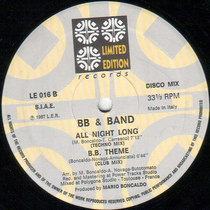 B.B. & Band – All Night Long (12", Italy - 1987)