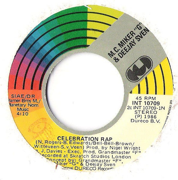 MC Miker G. & DJ Sven – Celebration Rap (7", Italy - 1986)