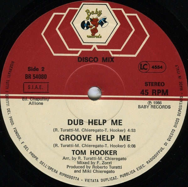 Tom Hooker – Help Me (12", Italy - 1986)