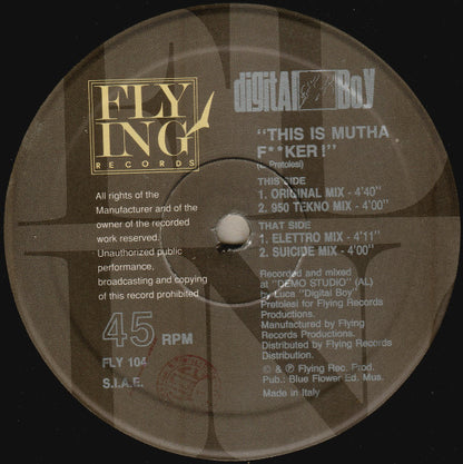 Digital Boy – This Is Mutha F**ker! (12", Italy - 1991)