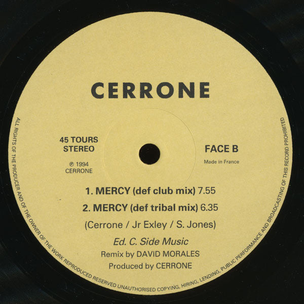 Cerrone – Mercy (12", France - 1995)