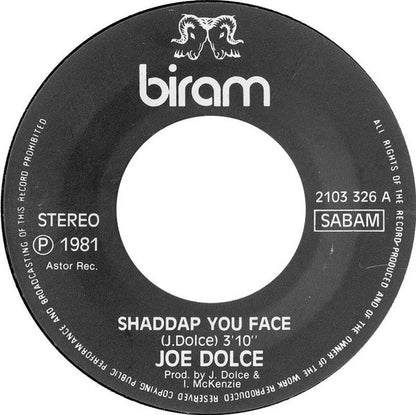 Joe Dolce – Shaddap You Face (7", Belgium - 1981)