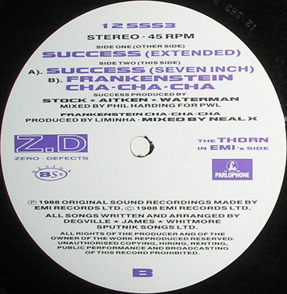 Sigue Sigue Sputnik, Stock, Aitken & Waterman – Success (12", UK - 1988)